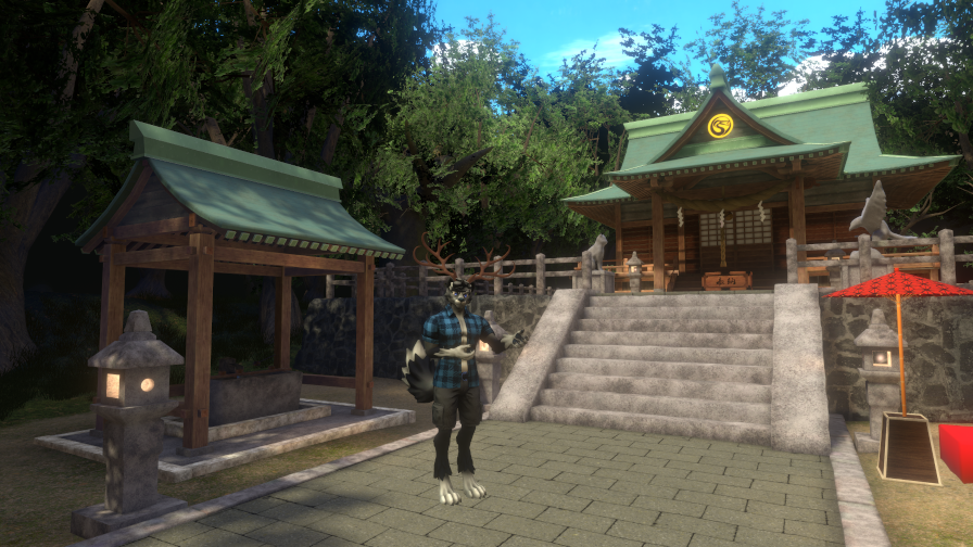 Shokako Loading Screen Shokaku Shrine – Wolfoshi, French Furry Exploring Worlds in VR